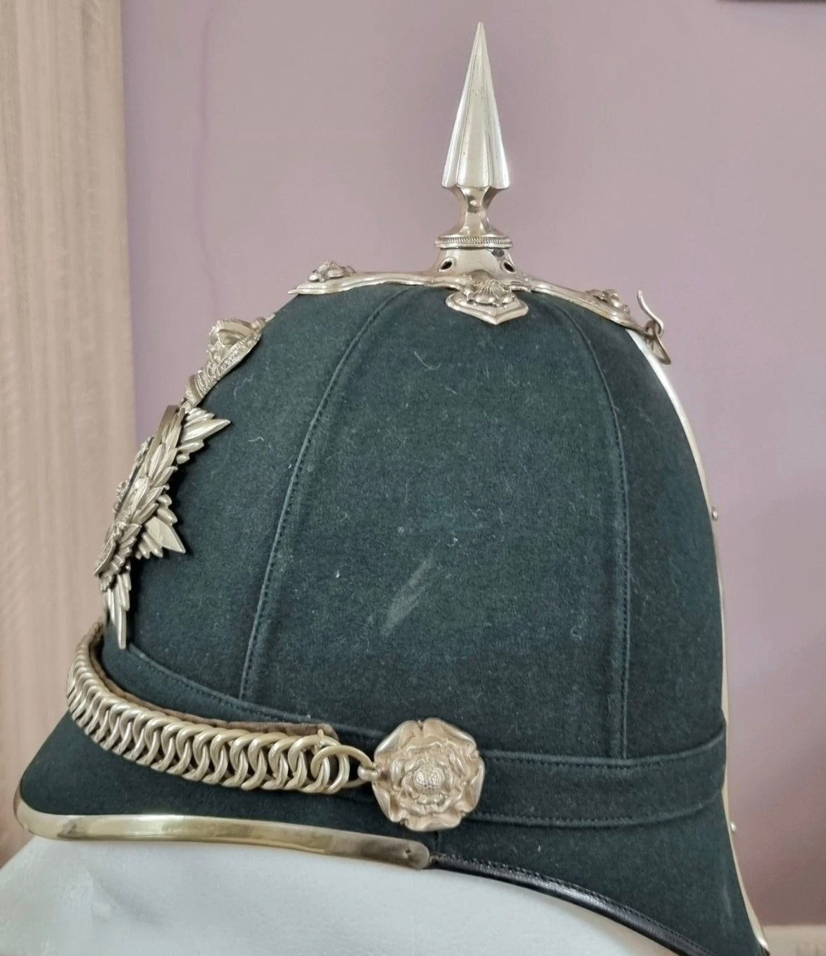 SOLD! Victorian Royal South Gloucestershire Regiment Officer’s Home Service Helmet