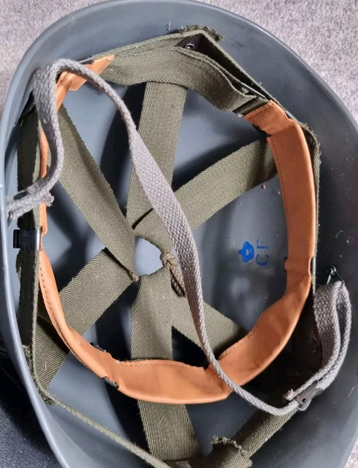 SOLD! Post War Danish Army M48 Helmet and Liner, Dated 1967