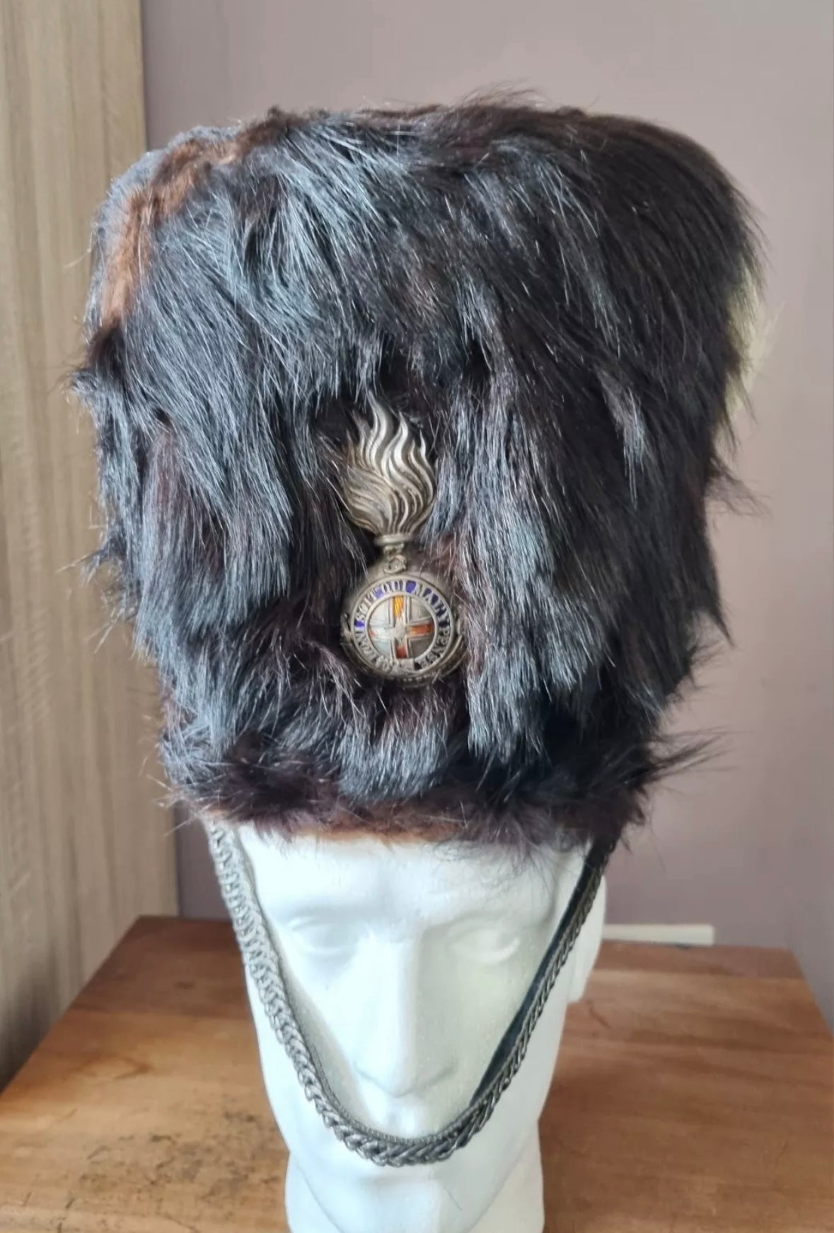 SOLD! Pre-1881 Victorian Bearskin for the 3rd Militia Battalion, Durham Fusiliers, with Tin