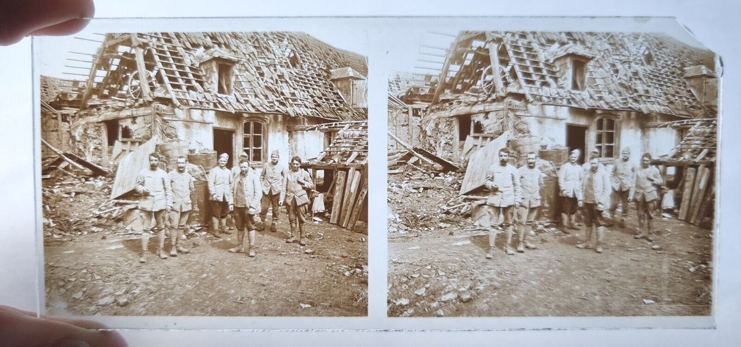 SOLD! Unpublished Military Amateur WW1 Glass Stereoview Collection- 133 Slides