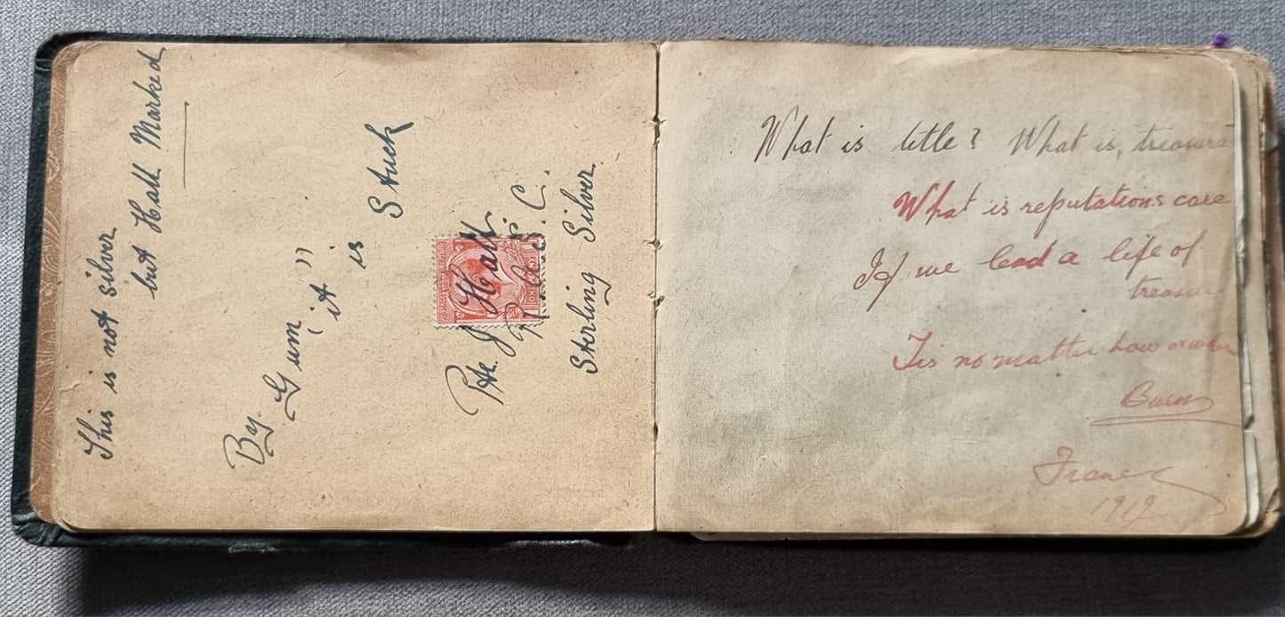 SOLD! Unique WW1 British Soldier’s Scrapbook/Photo and Penny Flag Album, with Cartoons