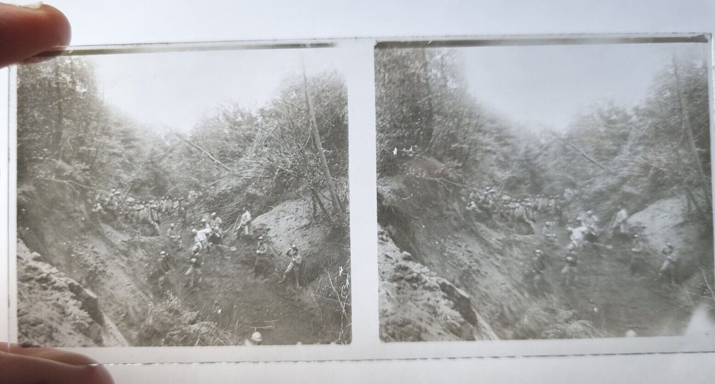 SOLD! Unpublished Military Amateur WW1 Glass Stereoview Collection- 133 Slides