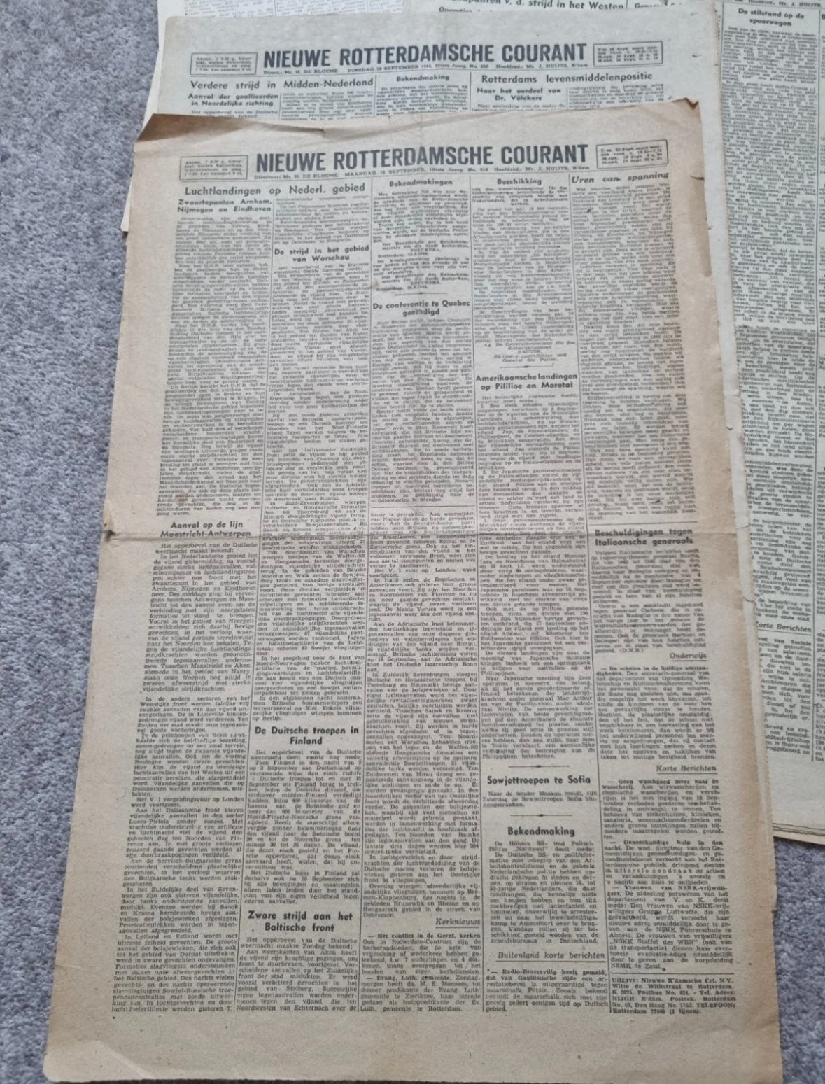 53 Editions of WW2 Dutch Collaborationist Newspaper ‘Nieuwe Rotterdamsche Courant’, Sep 1944 - Mar 1945