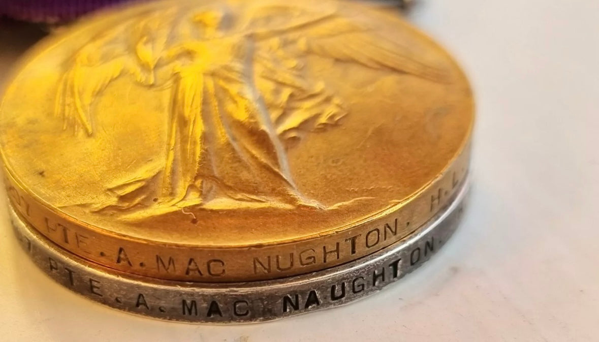 WW1 Medal Group & 1914 Princess Mary Christmas Tin to Alexander and William McNaughton, Highland Light Infantry and Argyll & Sutherland Highlanders