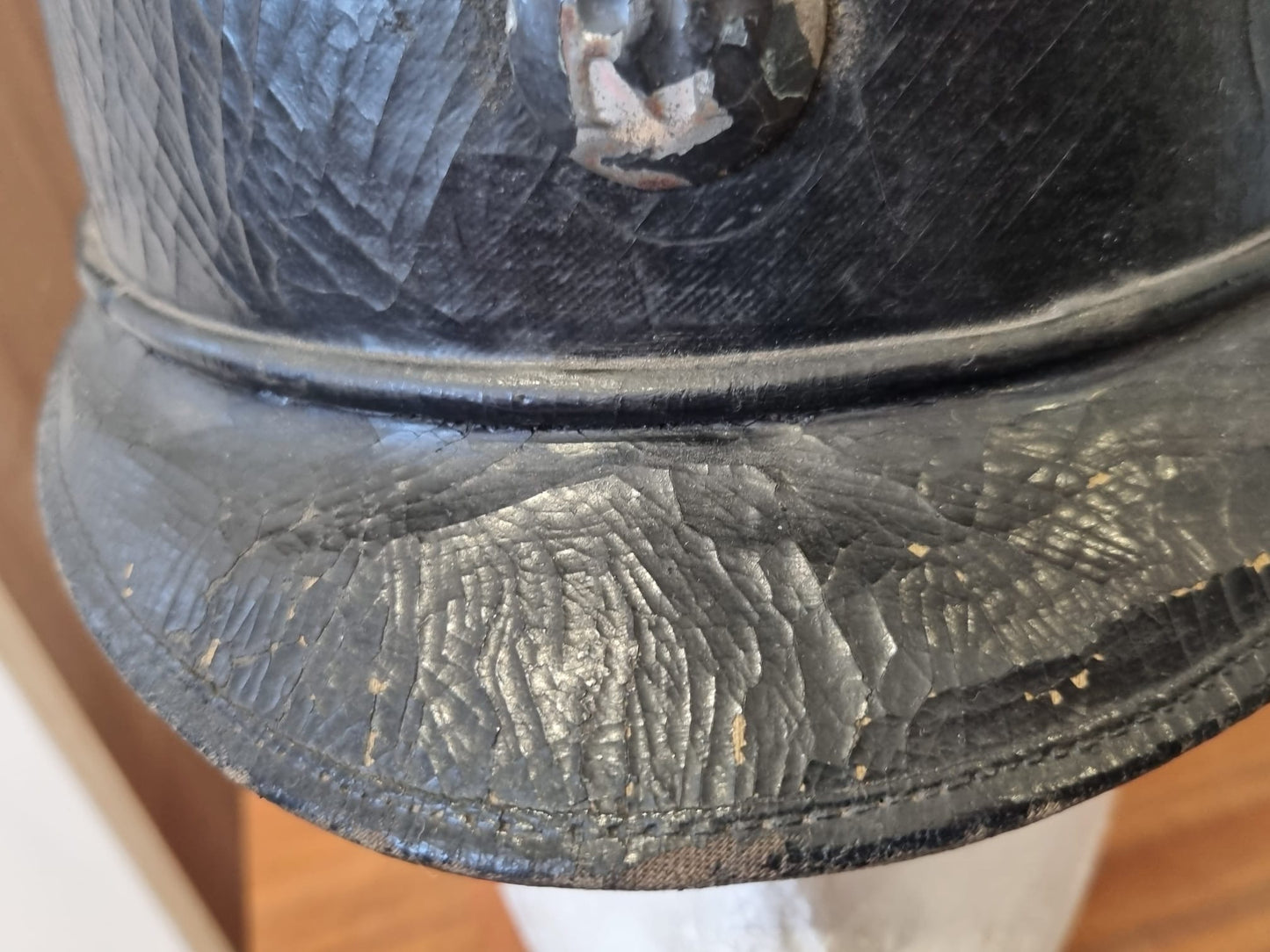 SOLD! WW1 French Gendarmerie Cork/Pressed Fibre M15 ‘Adrian’ Helmet