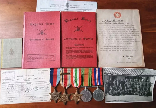 SOLD! WW2 Royal Armoured Corps, North Africa Medal and Ephemera Group to Private William Henry Bartlett (6285992)