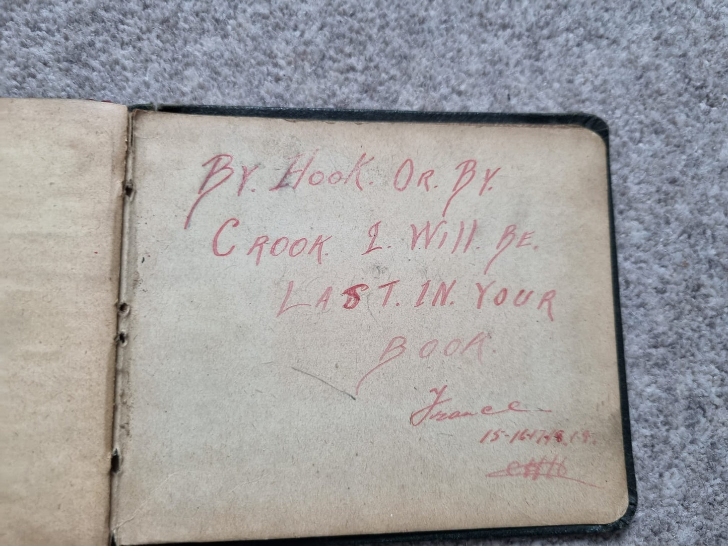 SOLD! Unique WW1 British Soldier’s Scrapbook/Photo and Penny Flag Album, with Cartoons