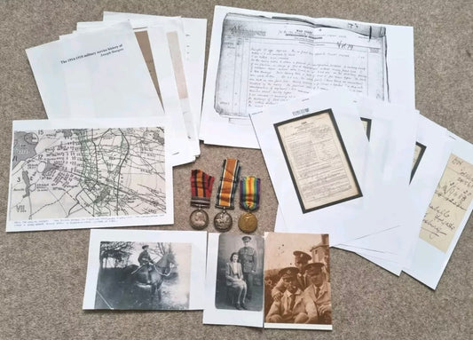 SOLD! Boer War Queen’s South Africa Medal & WW1 Medal Group to Joseph Burgess, Younghusbands Horse & Kings Shropshire Light Infantry- WIA