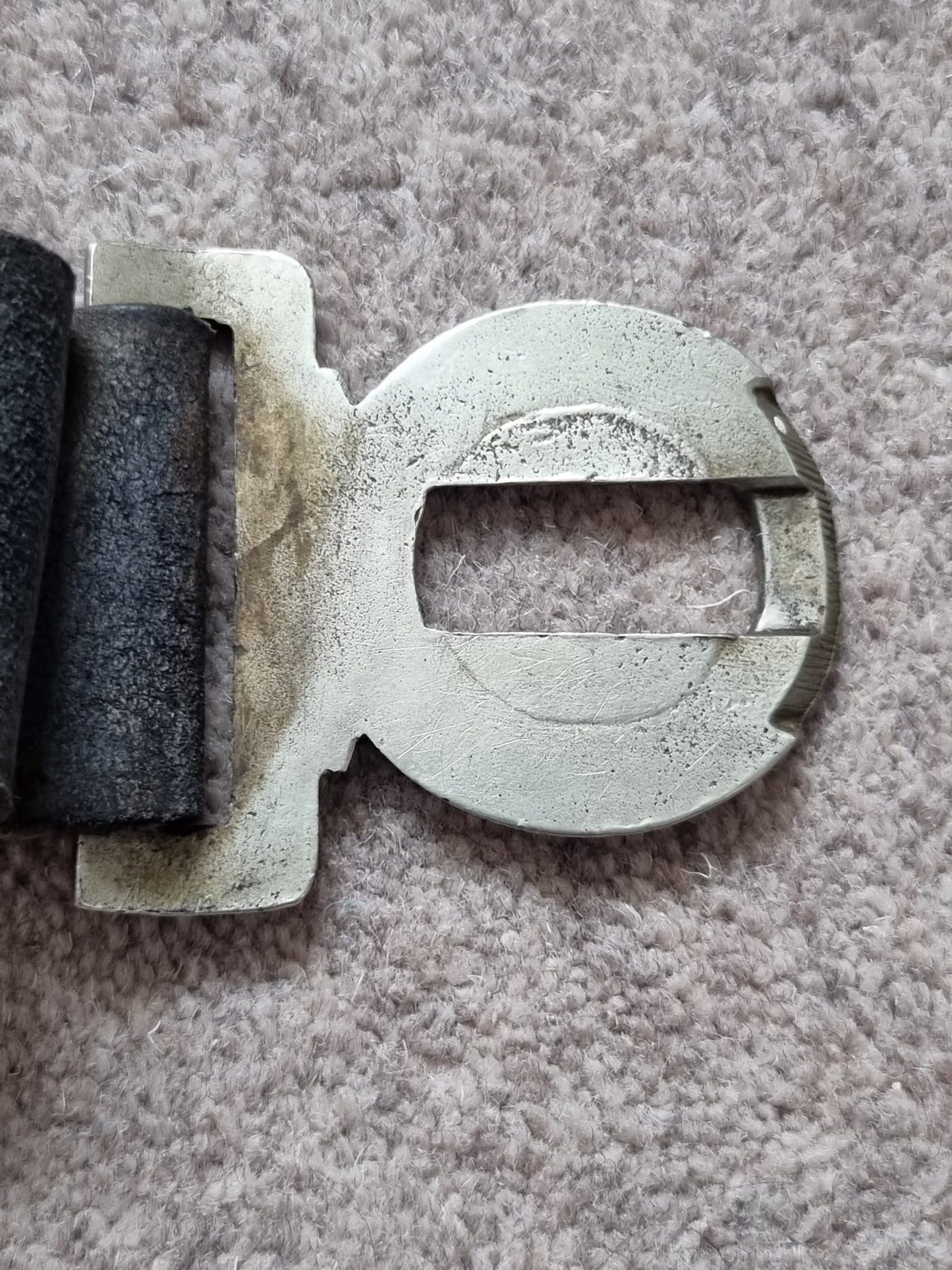 SOLD! Victorian British Army Leather Belt with White Metal Buckle