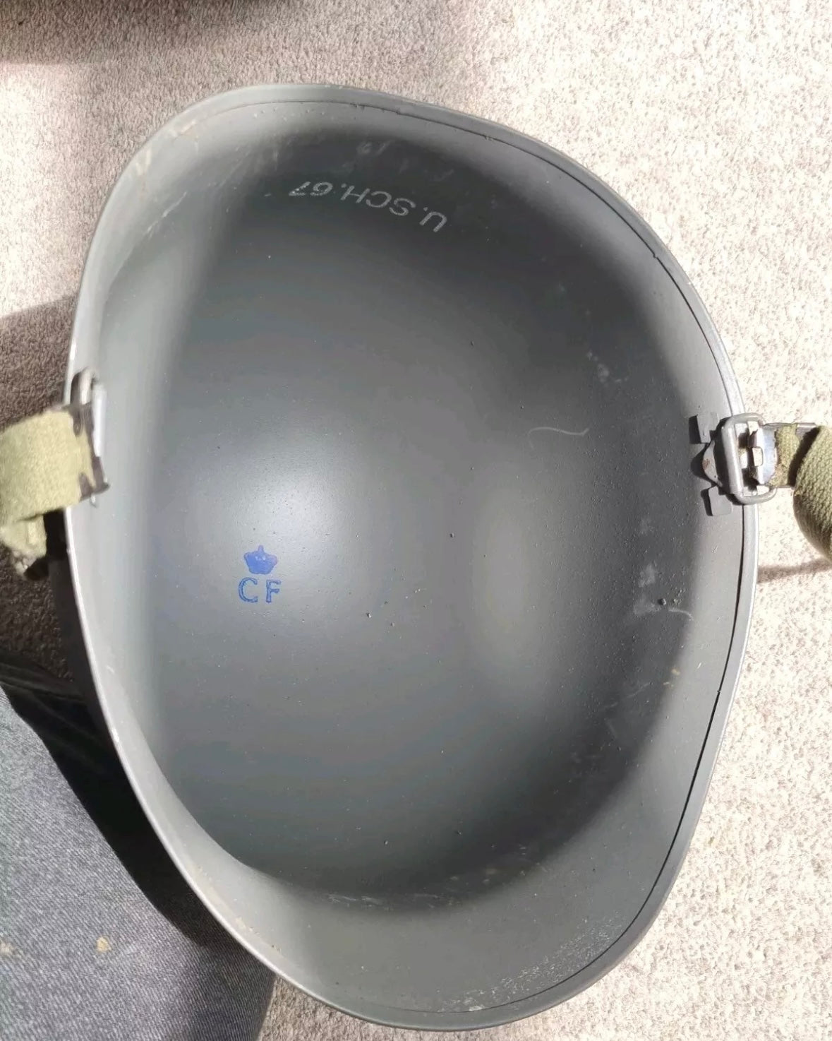 SOLD! Post War Danish Army M48 Helmet and Liner, Dated 1967