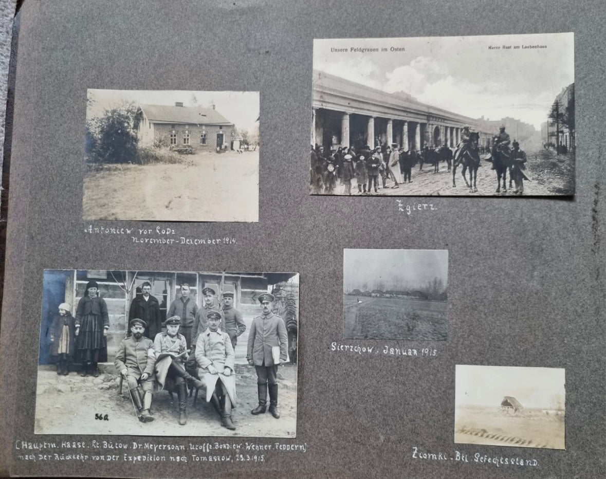 SOLD! Rare WW1 1915 German Eastern Front Photo Album 146 Photos + Ausweis