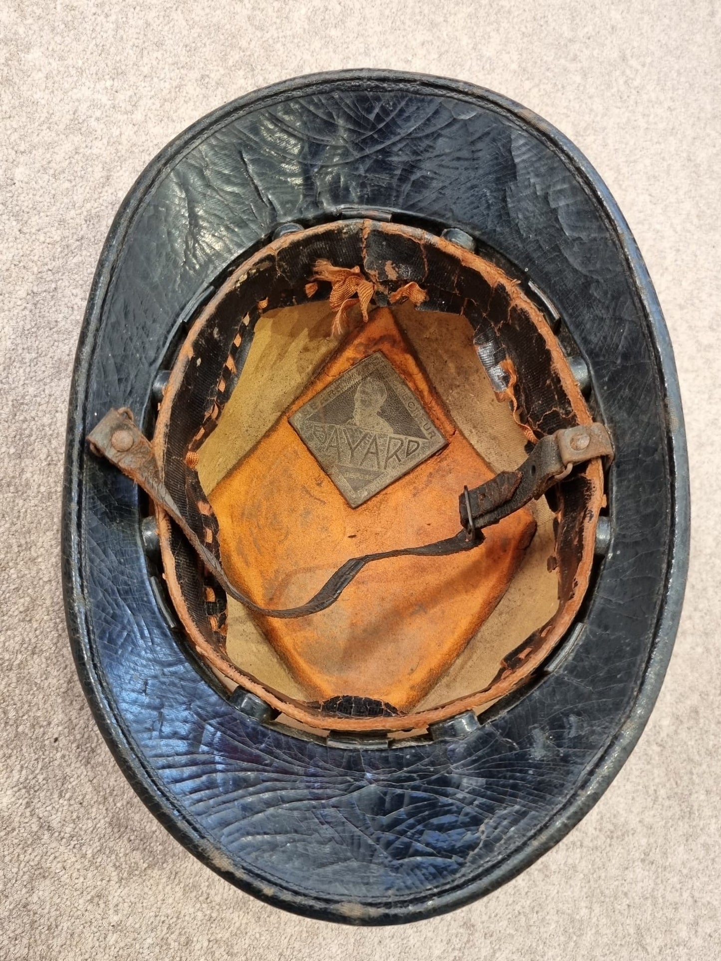 SOLD! WW1 French Gendarmerie Cork/Pressed Fibre M15 ‘Adrian’ Helmet