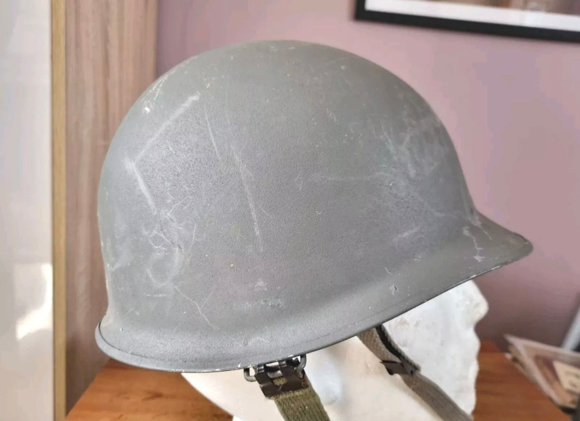 SOLD! Post War Danish Army M48 Helmet and Liner, Dated 1967