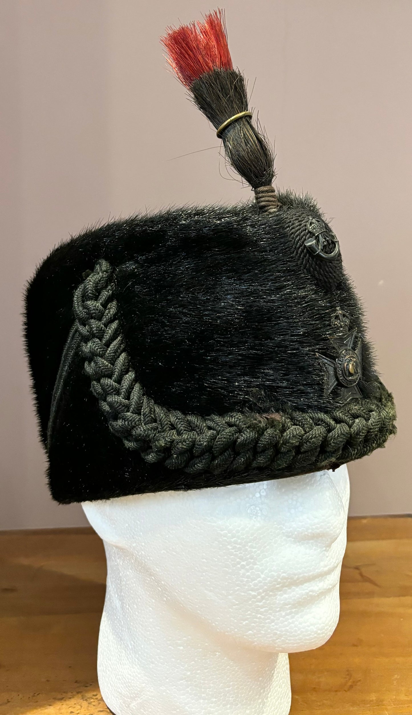 SOLD! Pre-WW1 Buckinghamshire Battalion (Ox and Bucks Light Infantry) Sealskin OR’s Rifles Busby