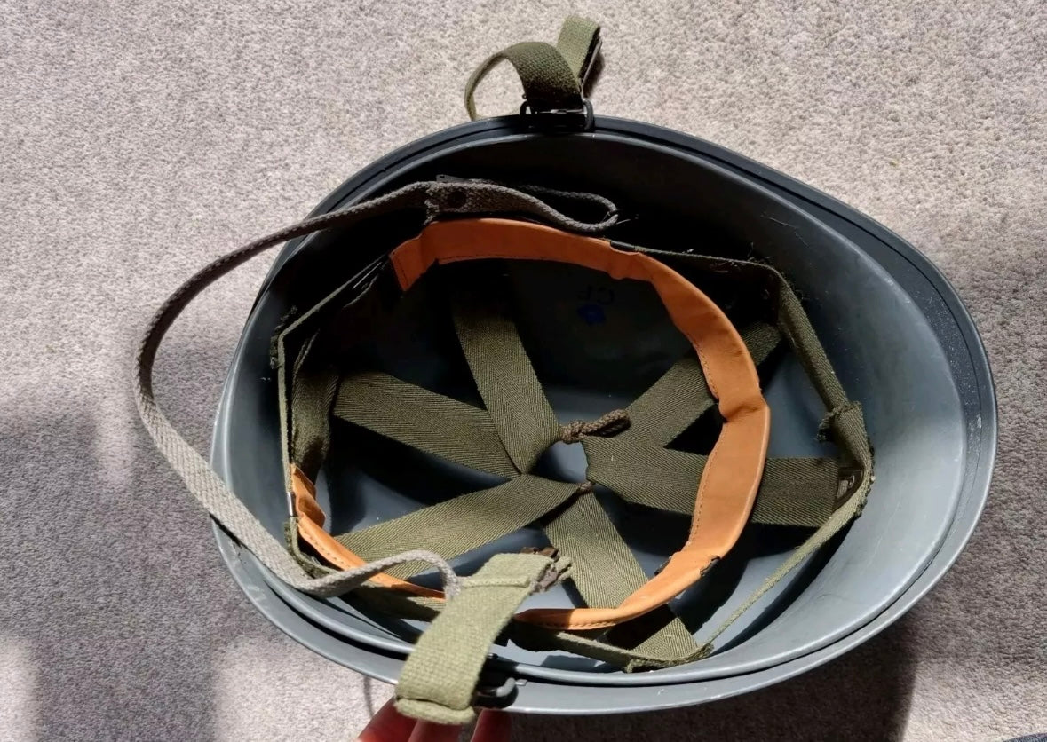 SOLD! Post War Danish Army M48 Helmet and Liner, Dated 1967