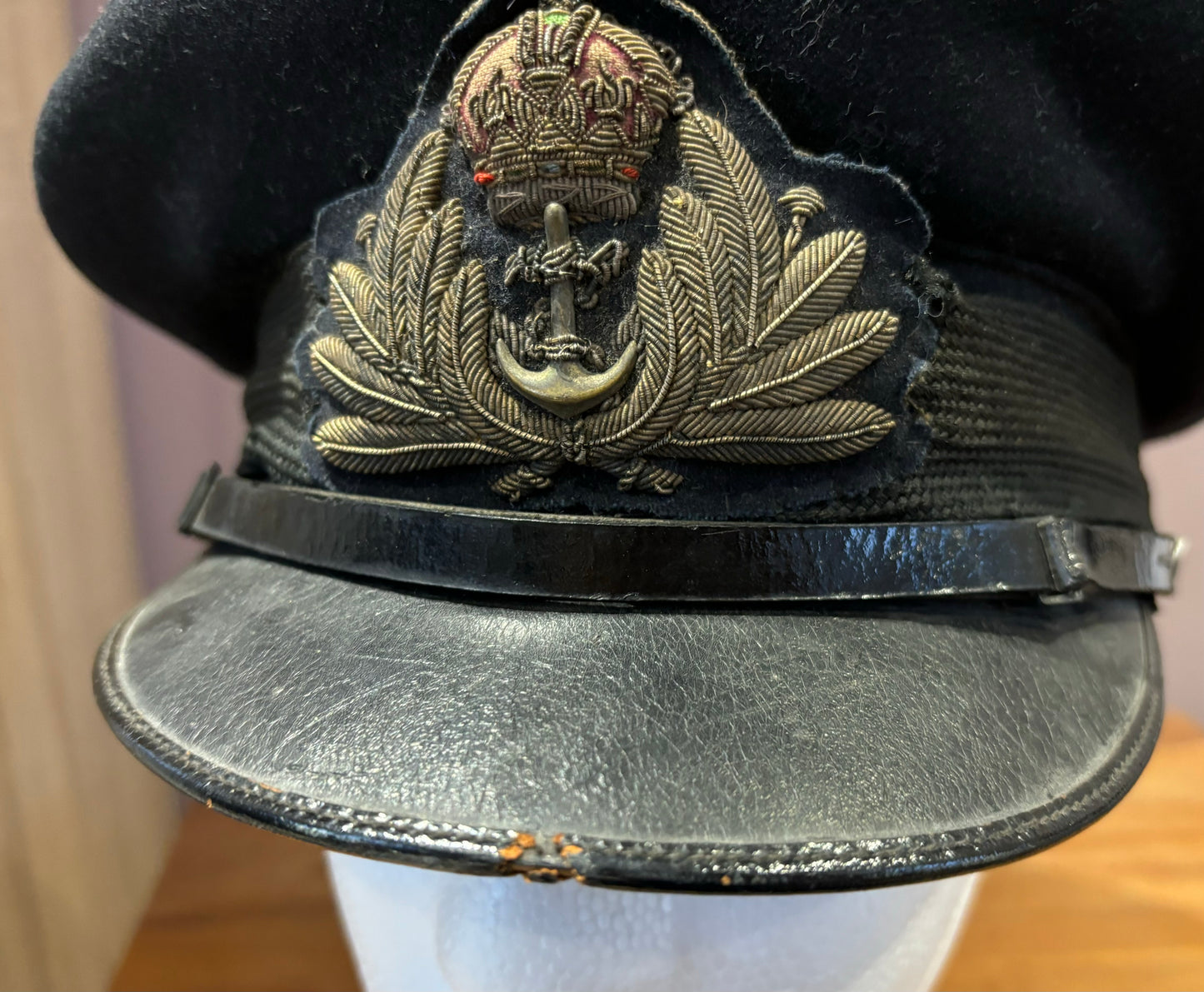 SOLD! WW1 Royal Navy Officer’s Visor Cap with Cover