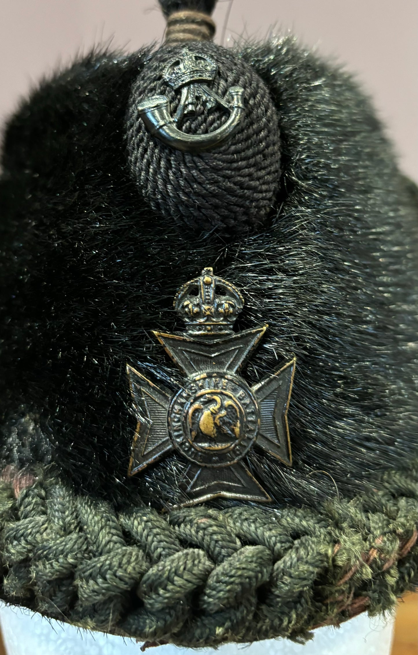 SOLD! Pre-WW1 Buckinghamshire Battalion (Ox and Bucks Light Infantry) Sealskin OR’s Rifles Busby