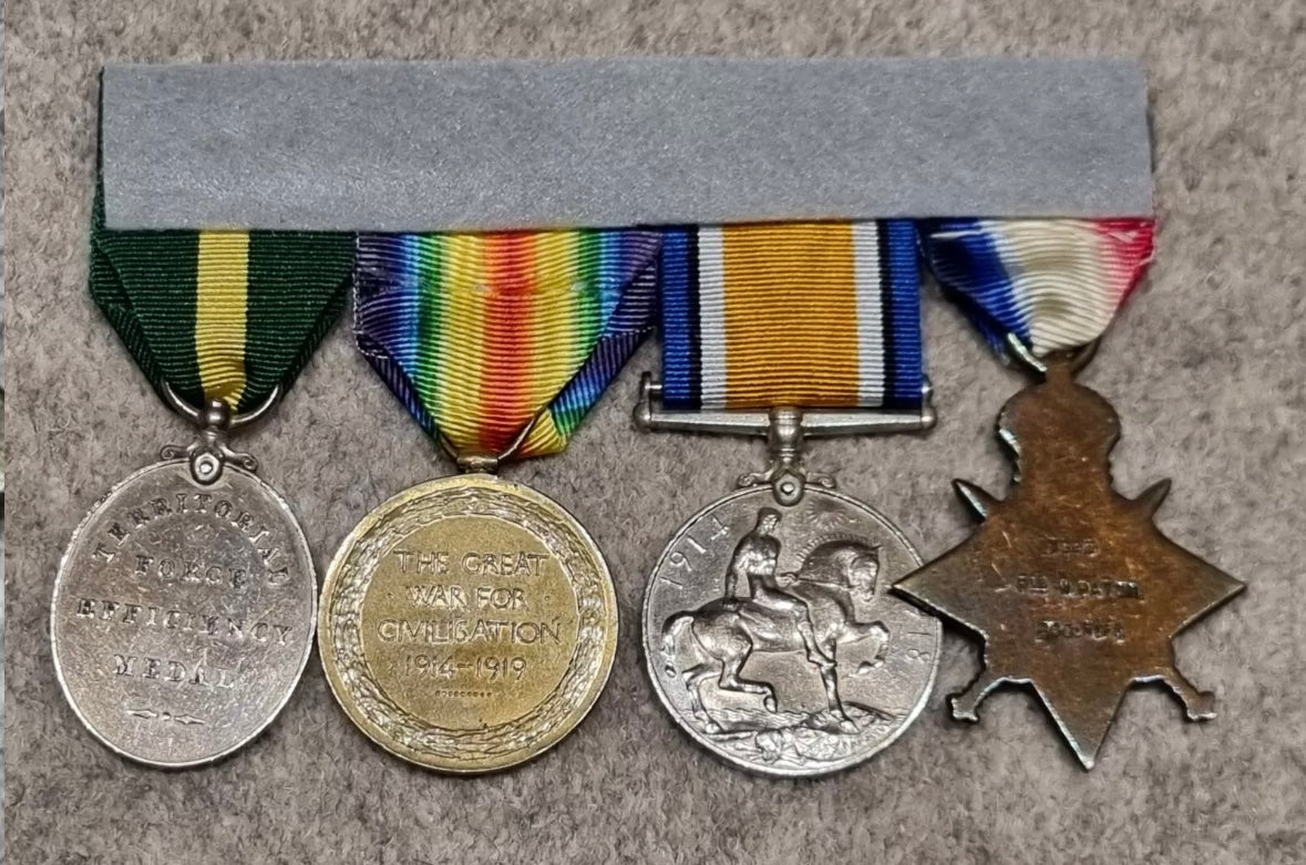 SOLD! WW1 Territorial Efficiency Medal Group to Sergeant William Paton, 1/8th Cameronians (Scottish Rifles), WIA x2, Gallipoli