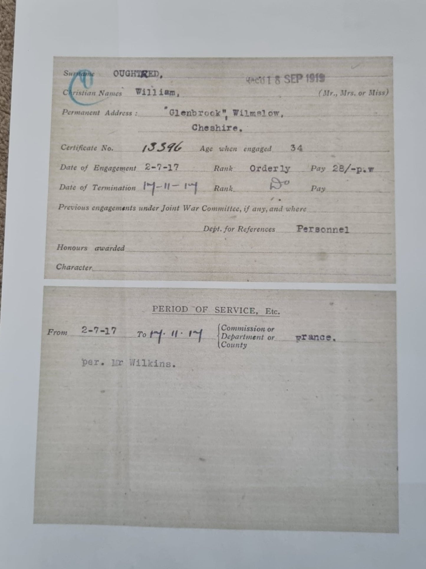 SOLD! WW1 and WW2 British Medal Set to Father & Son William Oughtred Red Cross (WW1) & Captain Eric Oughtred, 1/5th Manchester Regt (WW1 and WW2)