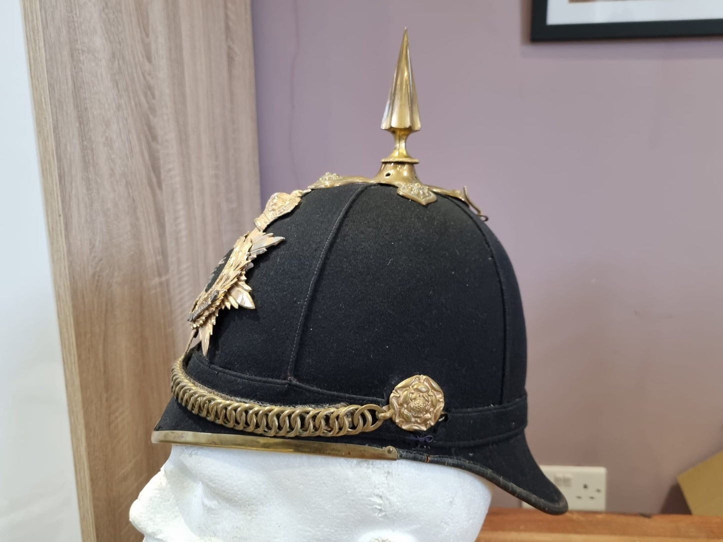 SOLD! Victorian Norfolk Regiment Officer's Home Service Helmet