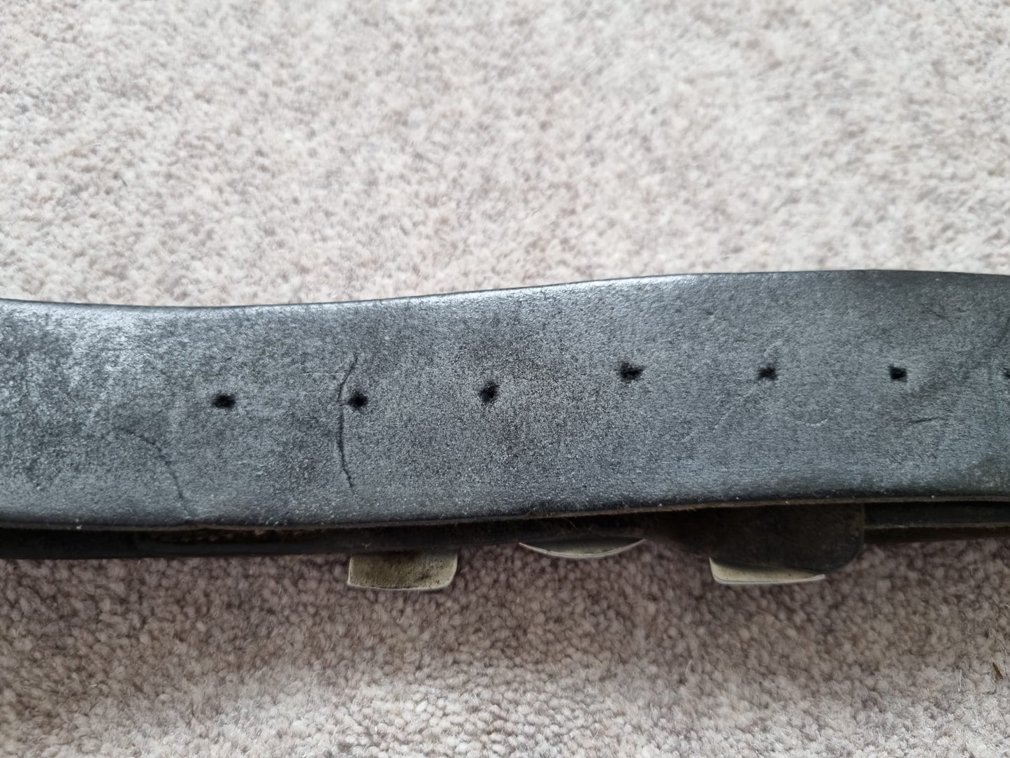 SOLD! Victorian British Army Leather Belt with White Metal Buckle