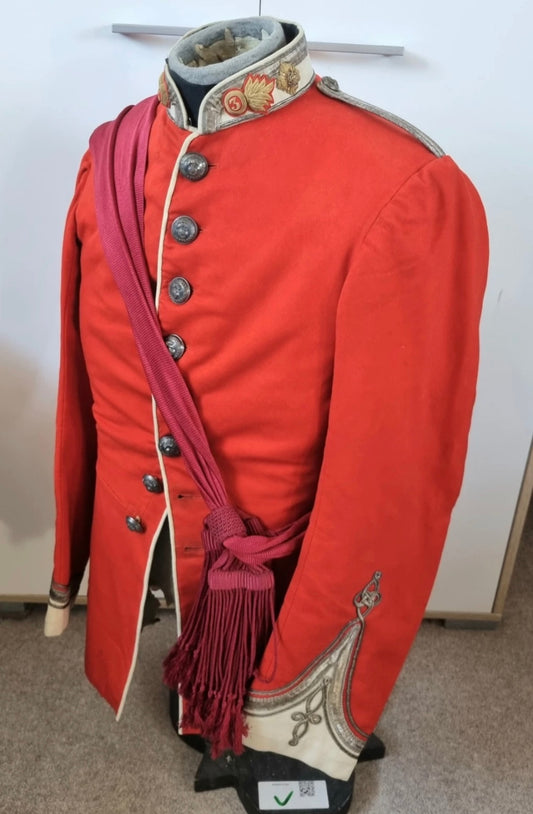 SOLD! Superb 1880 Victorian 3rd Durham Fusiliers Scarlet Tunic & Sash