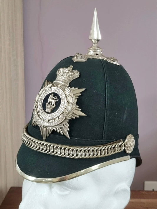 SOLD! Victorian Royal South Gloucestershire Regiment Officer’s Home Service Helmet