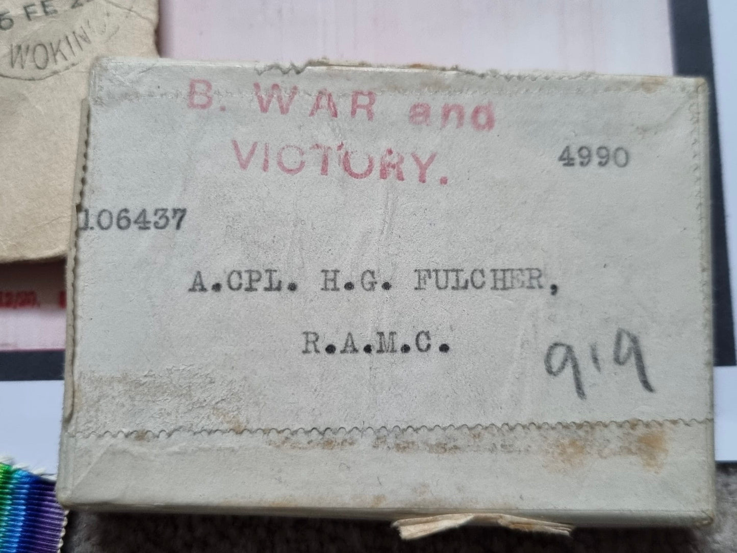 SOLD! WW1 British Medal Duo to Acting Corporal Herbert G Fulcher- Royal Army Medical Corps