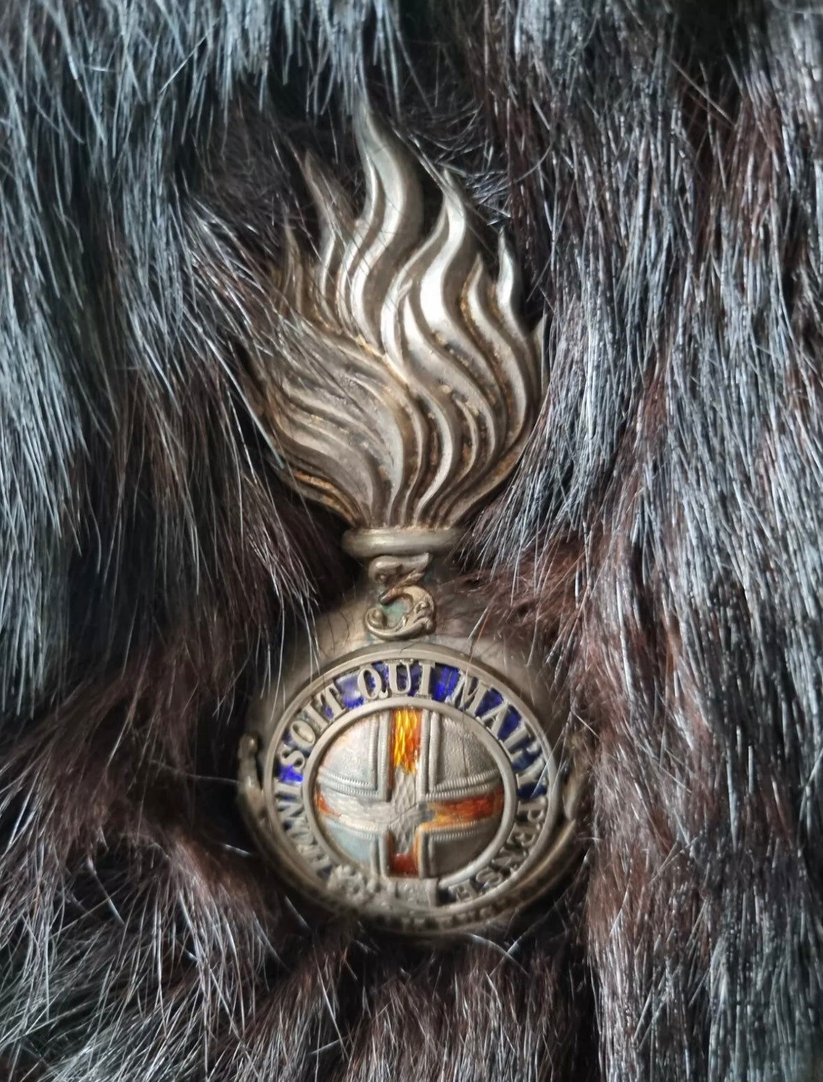SOLD! Pre-1881 Victorian Bearskin for the 3rd Militia Battalion, Durham Fusiliers, with Tin