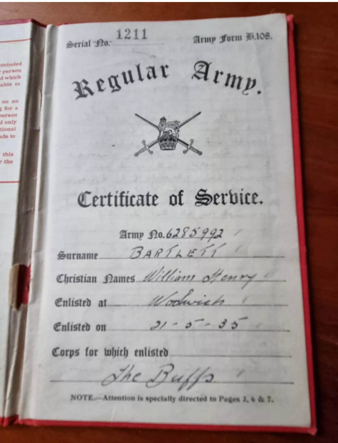 SOLD! WW2 Royal Armoured Corps, North Africa Medal and Ephemera Group to Private William Henry Bartlett (6285992)
