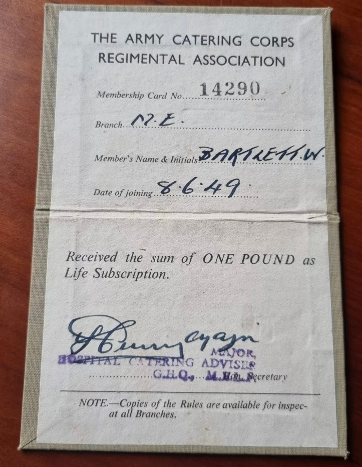 SOLD! WW2 Royal Armoured Corps, North Africa Medal and Ephemera Group to Private William Henry Bartlett (6285992)