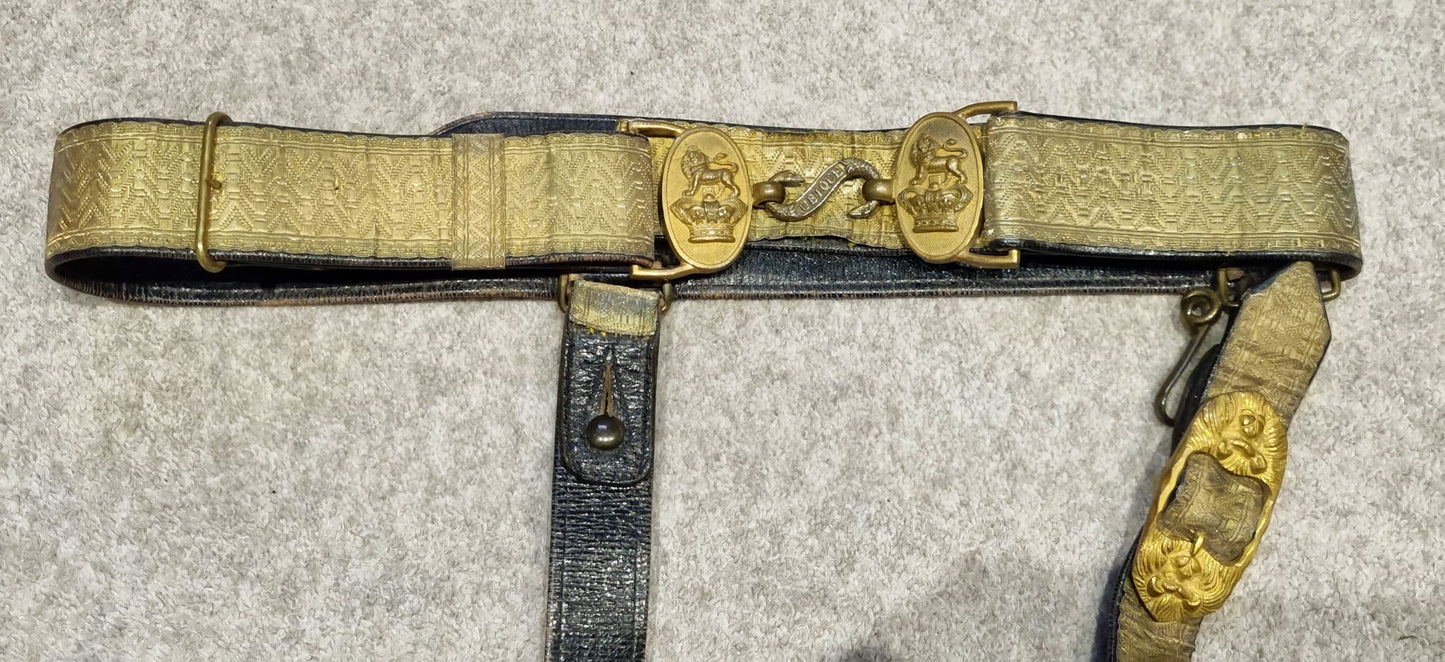 SOLD! Victorian Royal Artillery Officer’s Full Dress Belt and Hanger