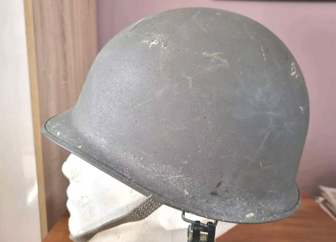 SOLD! Post War Danish Army M48 Helmet and Liner, Dated 1967