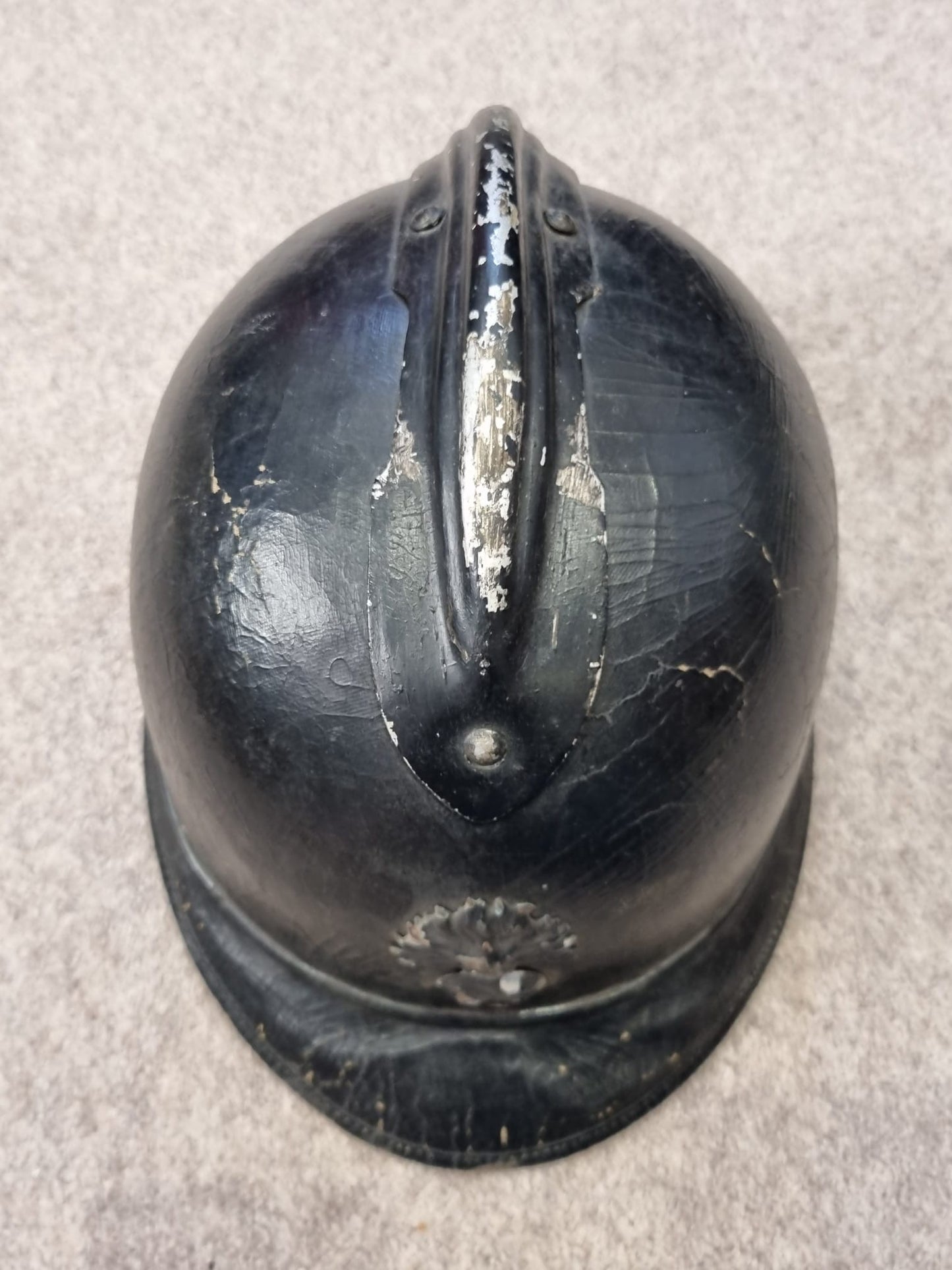 SOLD! WW1 French Gendarmerie Cork/Pressed Fibre M15 ‘Adrian’ Helmet