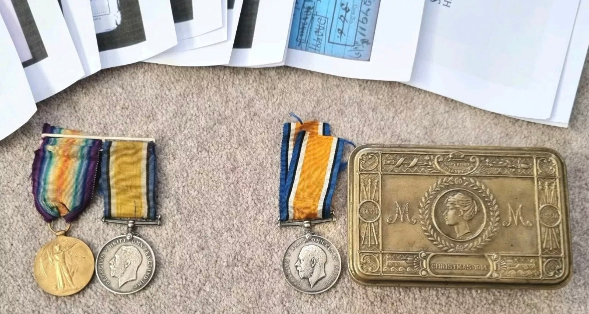 WW1 Medal Group & 1914 Princess Mary Christmas Tin to Alexander and William McNaughton, Highland Light Infantry and Argyll & Sutherland Highlanders