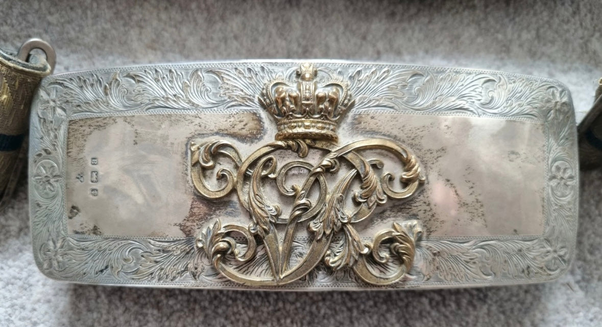 SOLD! Fantastic Victorian British Army Solid Silver Dress Crossbelt & Pouch