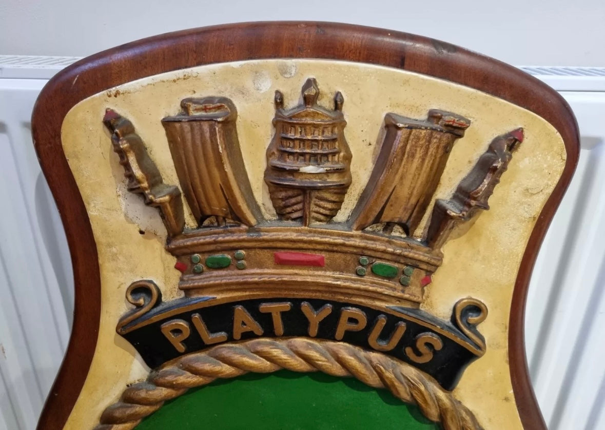 SOLD! Huge Unique Royal Australian Navy Plaque for HMAS Platypus (Submarine Base)