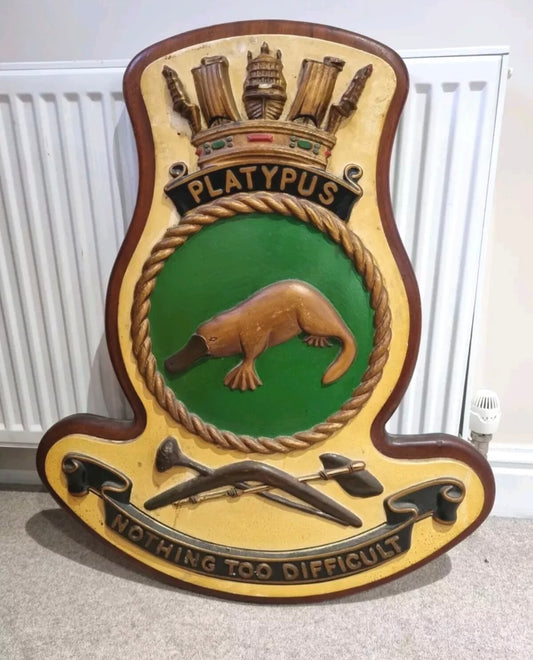 SOLD! Huge Unique Royal Australian Navy Plaque for HMAS Platypus (Submarine Base)