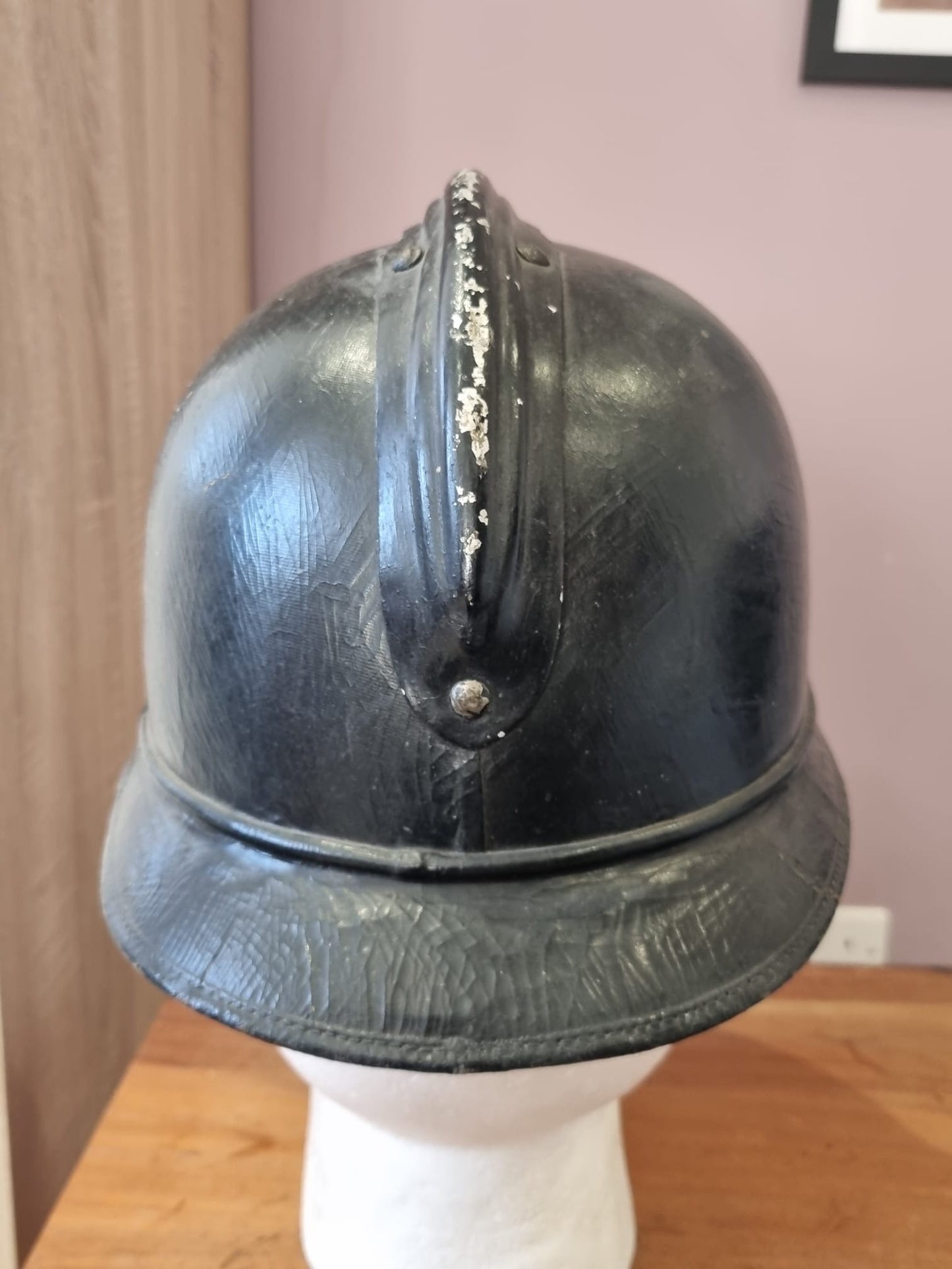 SOLD! WW1 French Gendarmerie Cork/Pressed Fibre M15 ‘Adrian’ Helmet
