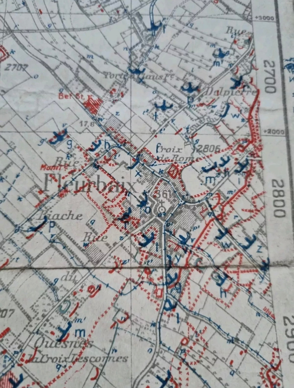 SOLD! WW1 German 6th Army Trench Map - Merville Area 3rd March 1918