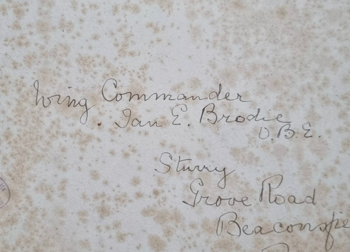 SOLD! WW2 OBE Certificate to Wing Commander Ian Brodie, close associate of T.E Lawrence (of Arabia) and Battle of Britain, Wing Commander