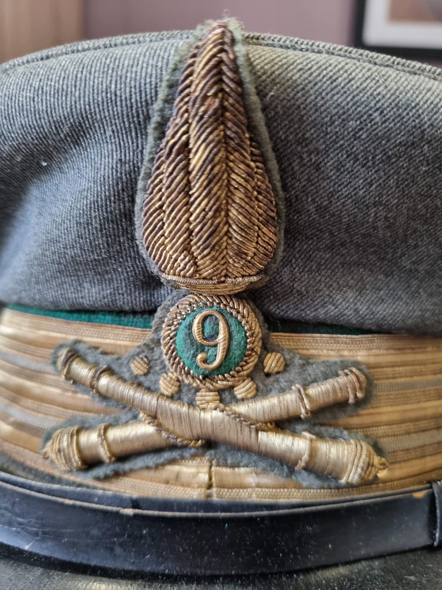 SOLD! WW2 Italian Captain’s Visor Cap to the 9th Guardia alla Frontiera Artillery Regiment (Border Guards)