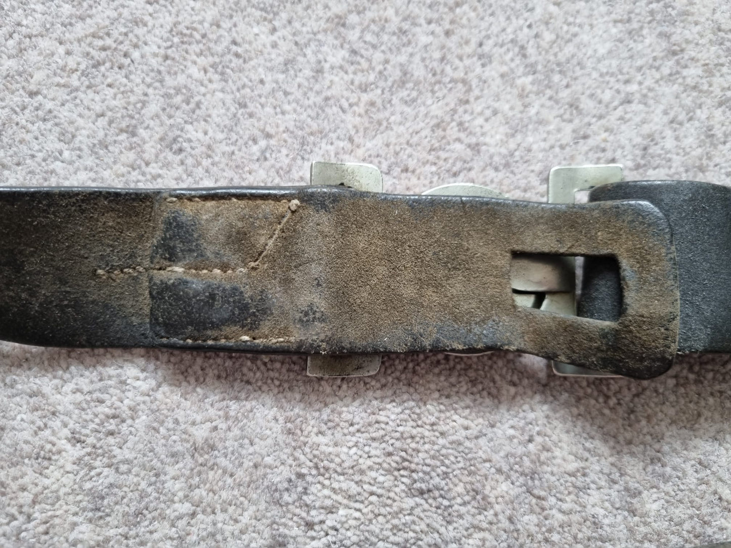 SOLD! Victorian British Army Leather Belt with White Metal Buckle