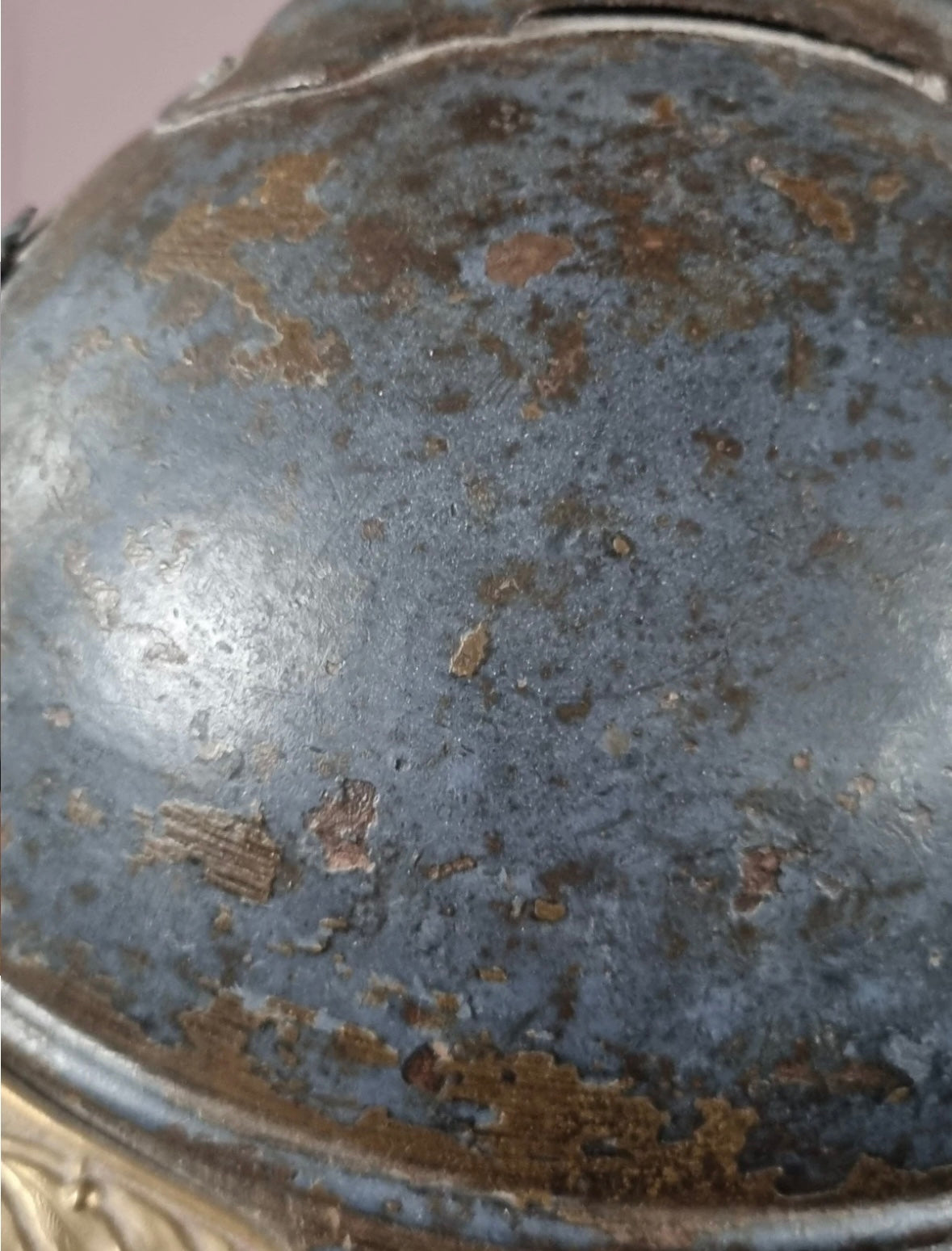 SOLD! WW1 Colonial French Infantry M15 ‘Adrian’ Helmet Shell, With Officer’s Named Veterans Plate