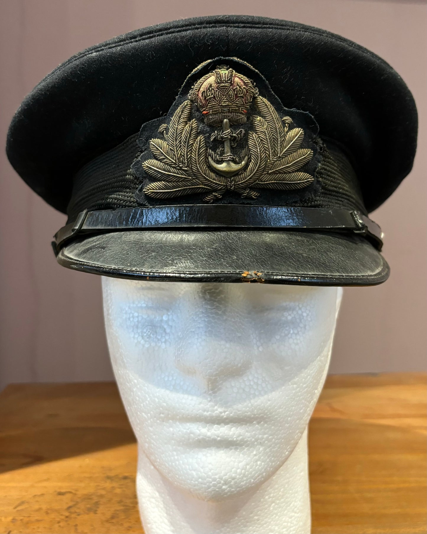 SOLD! WW1 Royal Navy Officer’s Visor Cap with Cover