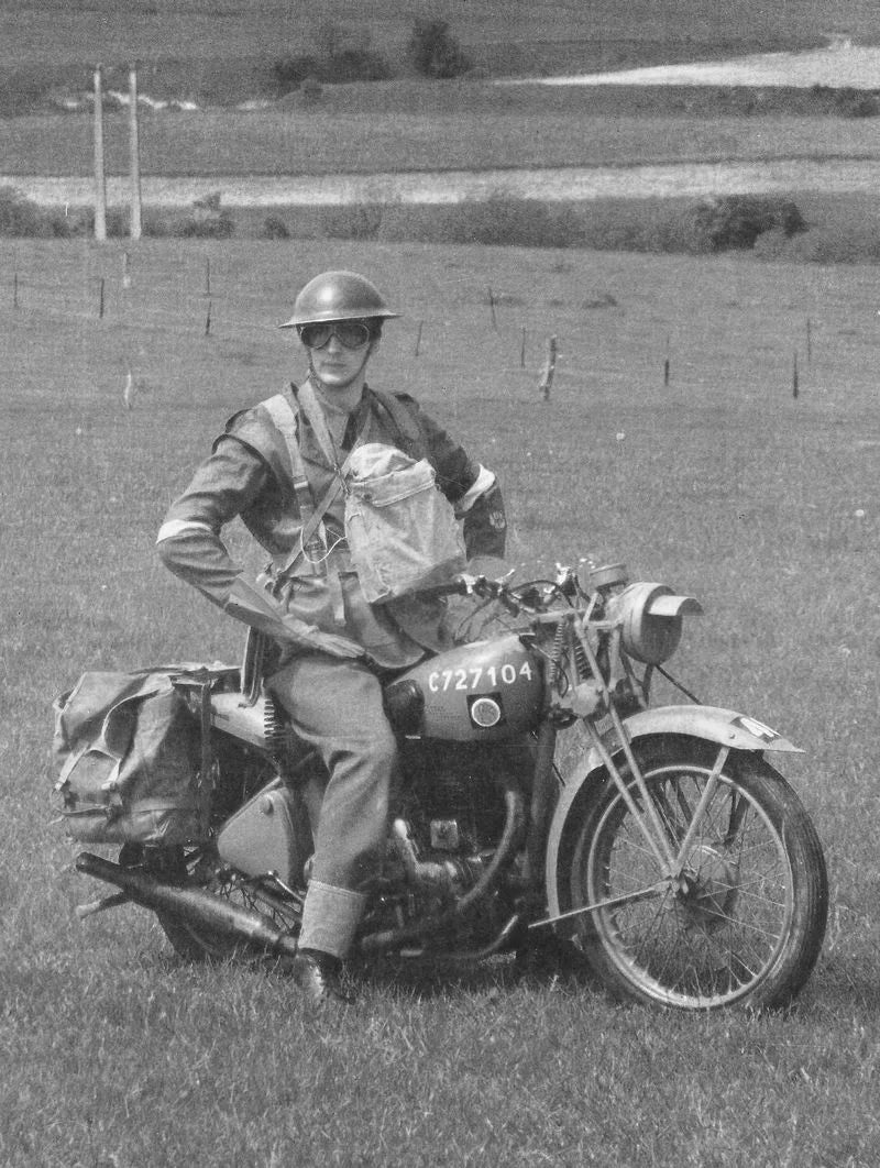 WW2 British Army Dispatch Rider Uniform Webbing Equipment Helmet Set