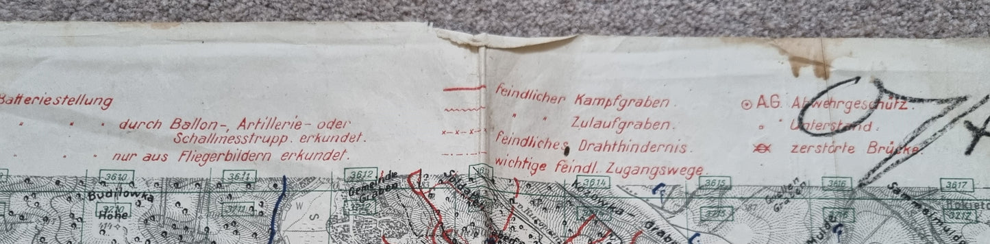 WW1 German Army Trench Map BRZEZANY area Ukraine 8th Feb 1917