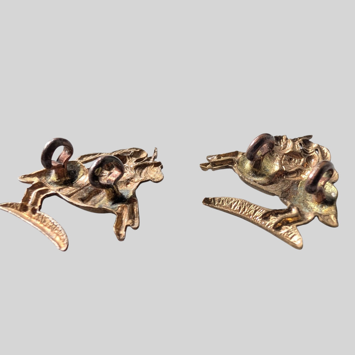 WW1 14th (Fife & Forfar) Black Watch Economy Brass Collar Badge Pair