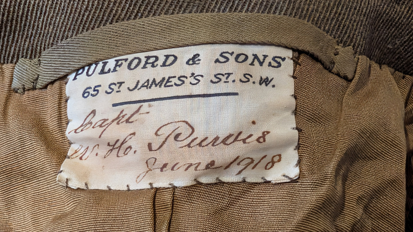 WW1 British Army Captain's Rifle Brigade Uniform Jacket Dated 1918