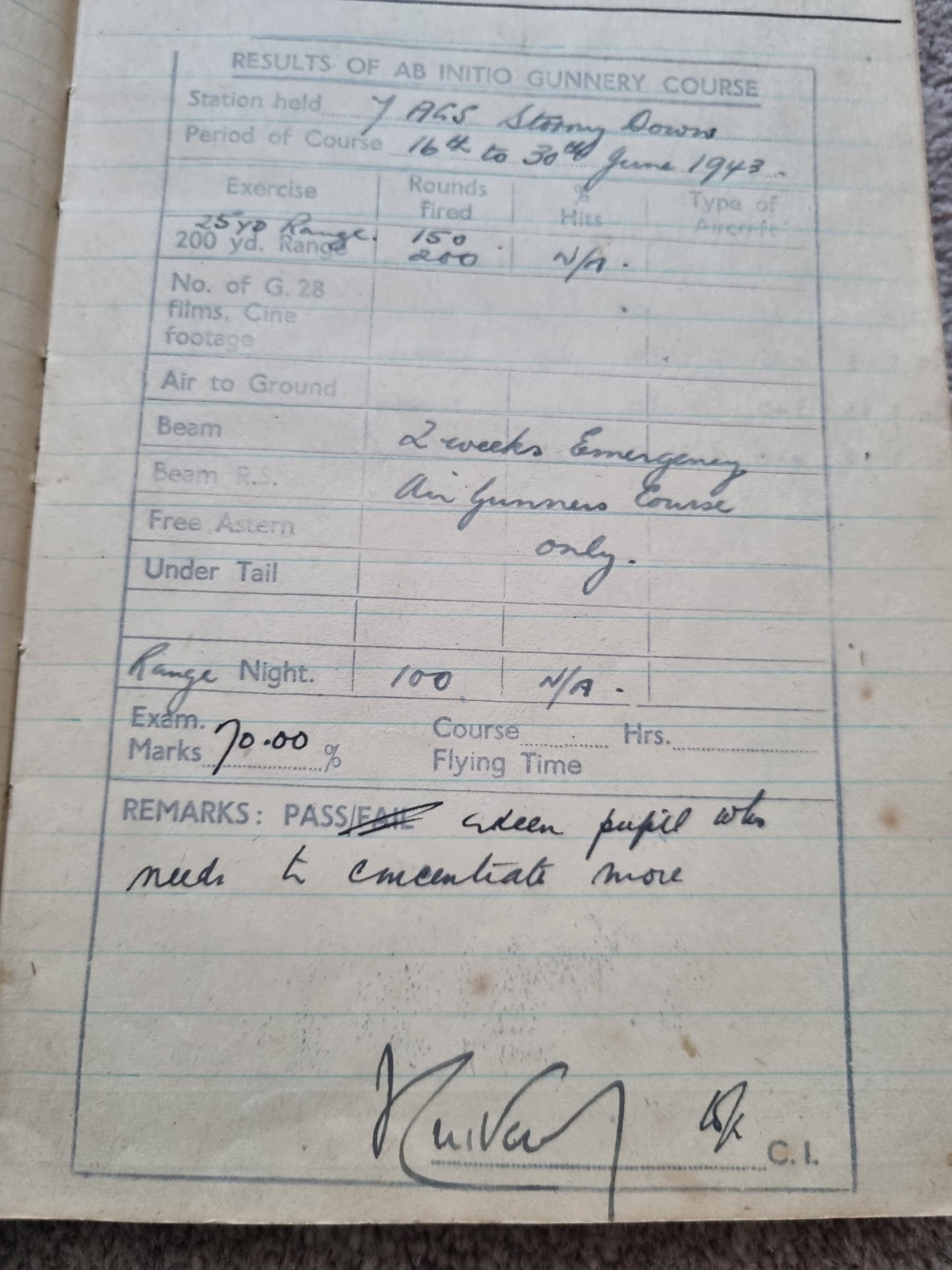 WW2 RAF Flying Log Book to Air Gunner I. E. Parsons with 37 Bombing Operations including DDAY with Combat Reports